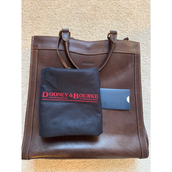 Dooney Bourke Dark Brown Leather Tote Bag Shoulder Bag Crossbody - Picture 10 of 16